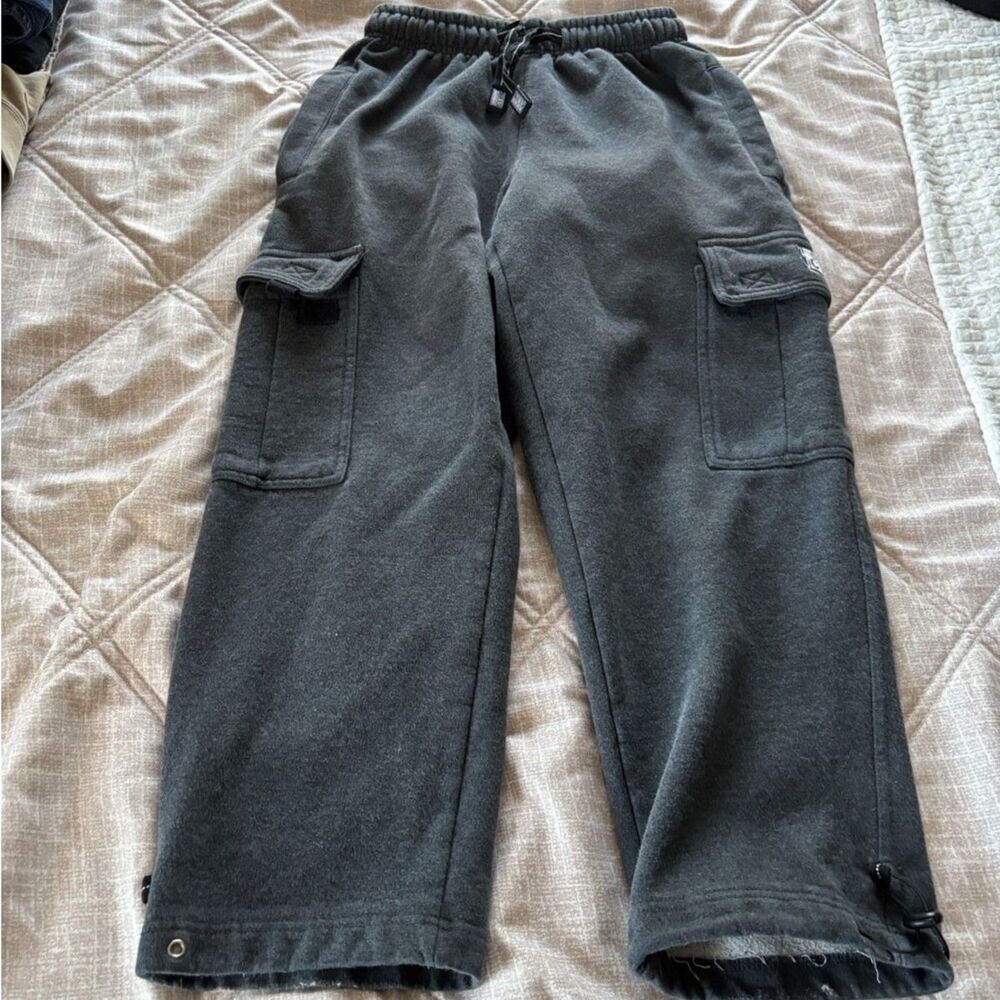 Pro Club: Heavyweight Fleece Cargo Sweatpants Charcoal Grey Size XS - Good